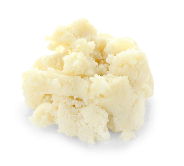 Shea butter on white background