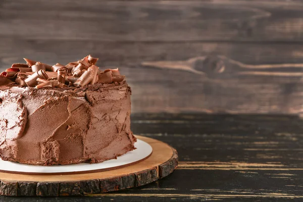 Tasty chocolate cake on table — Stock Photo, Image