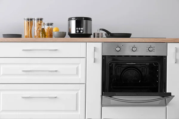 Interior of kitchen with modern oven — Stock Photo, Image