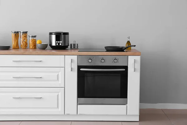 Interior of kitchen with modern oven — Stock Photo, Image