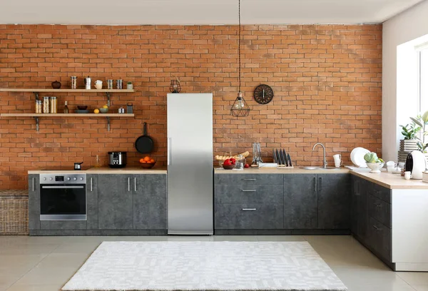 Interior of modern comfortable kitchen — Stock Photo, Image