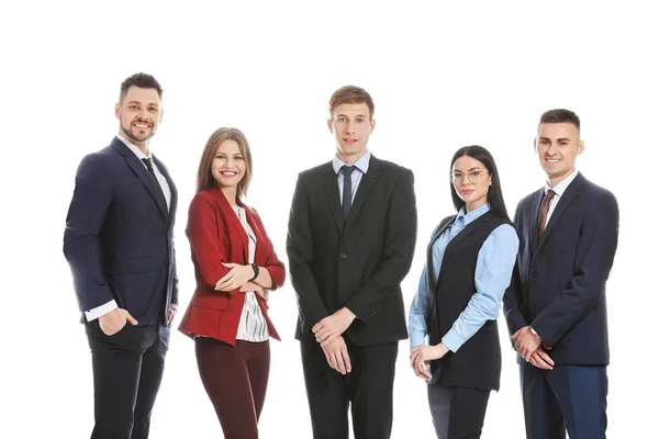 Team van zakenmensen op witte achtergrond — Stockfoto