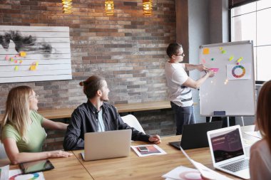 Ofiste iş toplantısı sırasında meslektaşları