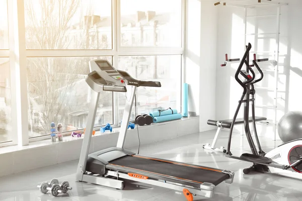 Interior of gym with modern equipment — Stock Photo, Image