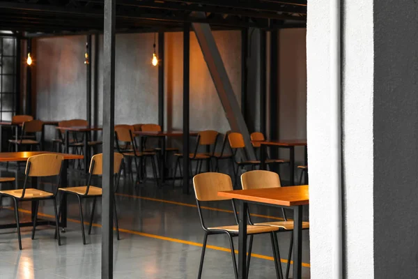 Interior of modern cafe in big business center — Stock Photo, Image