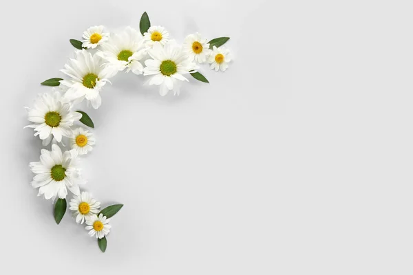 白い背景に多くの美しい花 — ストック写真