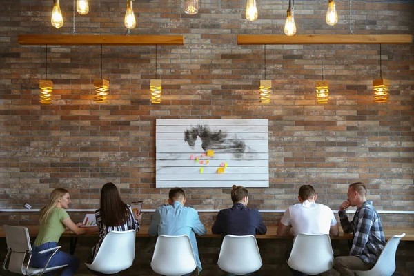 Young people working in modern business office, back view — Stock Photo, Image