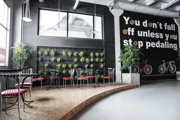 Interior of modern cafe in big business center — Stock Photo, Image