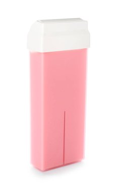 Beyaz arka planda saç çıkarma için balmumu ile Kartuş