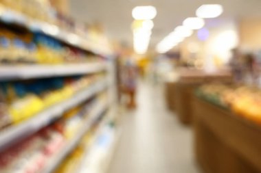 Modern bakkal pazarının bulanık iç