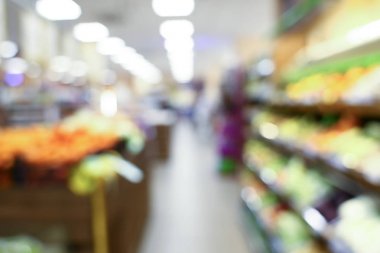 Modern bakkal pazarının bulanık iç