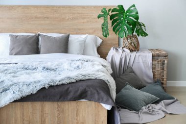 Modern yatak odasının içi