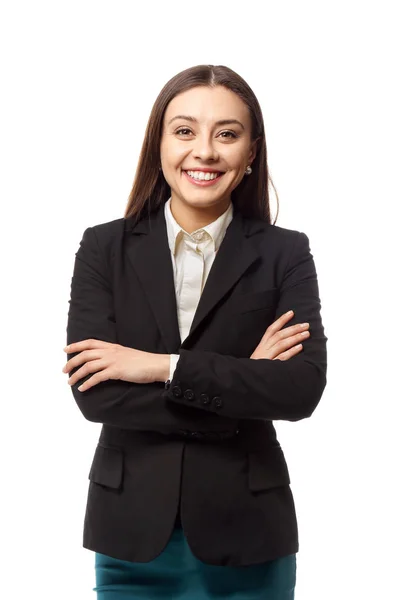 Mujer de negocios con estilo sobre fondo blanco — Foto de Stock