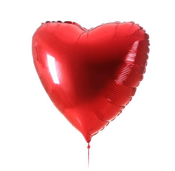 Beyaz arka planda kalp şeklinde hava balonu — Stok fotoğraf