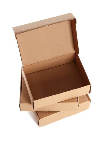 Cardboard boxes on white background — Stock Photo, Image