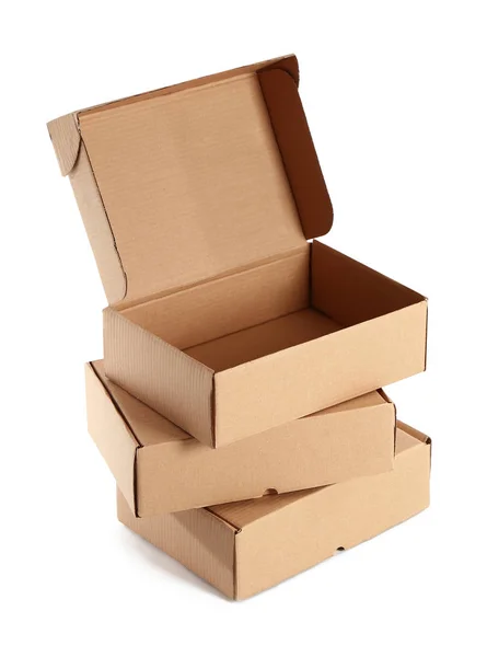 Cardboard boxes on white background — Stock Photo, Image