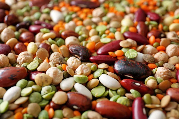 生の豆類の品揃え、クローズアップ — ストック写真