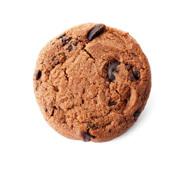 Välsmakande choklad cookie på vit bakgrund — Stockfoto