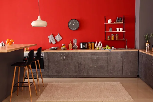 Stylish interior of modern kitchen — Stock Photo, Image