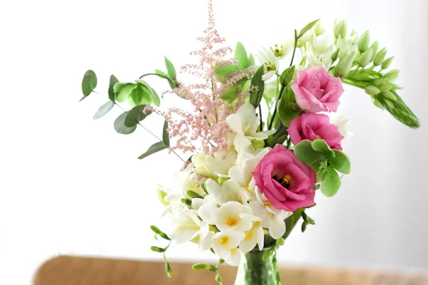 Beautiful bouquet with fresh freesia flowers — Stock Photo, Image