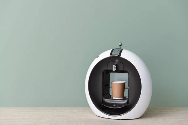 Modern coffee machine on table — Stock Photo, Image