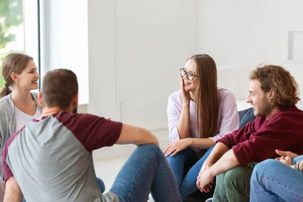 Young people at group therapy session — Stock Photo, Image