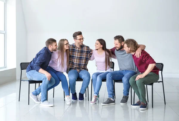 Young people at group therapy session — Stock Photo, Image