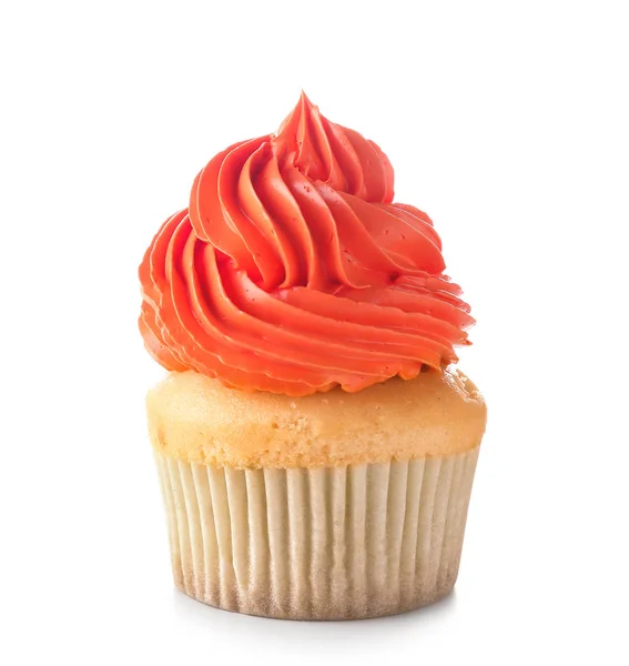 Édes, ízletes Cupcake fehér alapon — Stock Fotó
