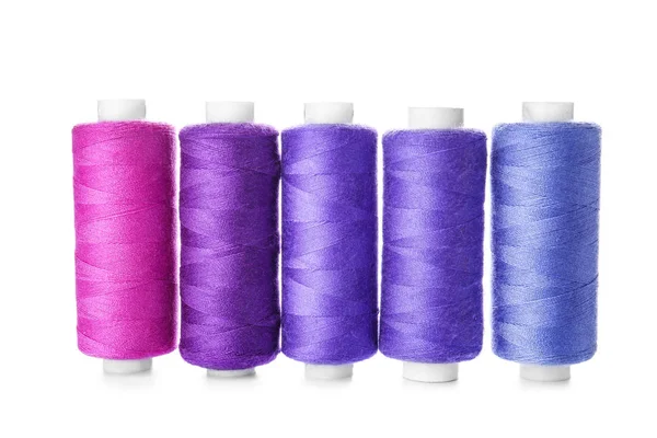 Colorful sewing threads on white background — Stock Photo, Image