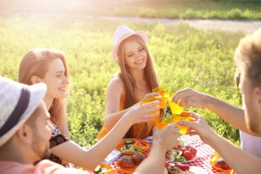 Yaz günü piknikte arkadaşlar