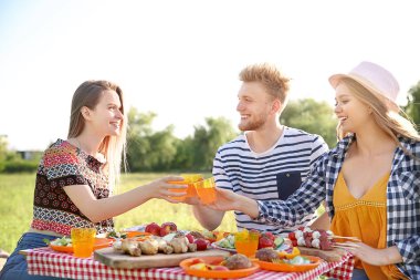 Yaz günü piknikte arkadaşlar