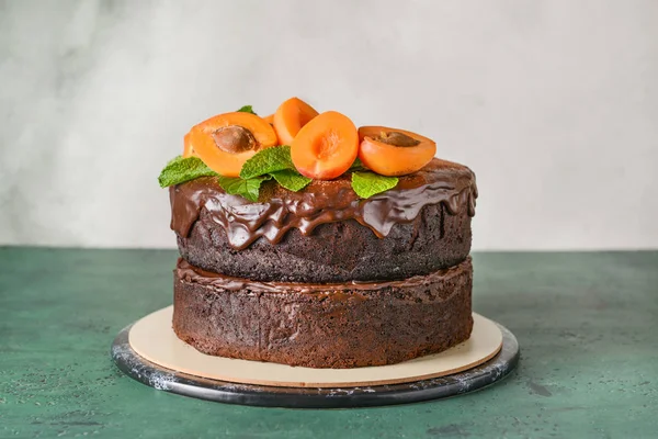 Tasty chocolate cake on table — Stock Photo, Image