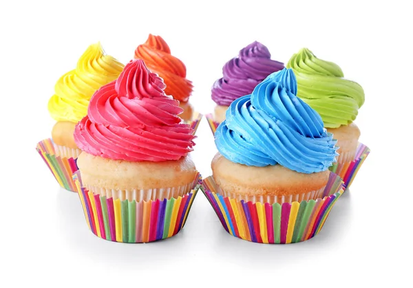 Słodkie smaczne Cupcakes na białym tle — Zdjęcie stockowe