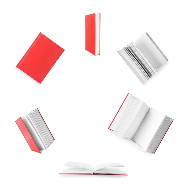 Livros com capa dura sobre fundo branco — Fotografia de Stock