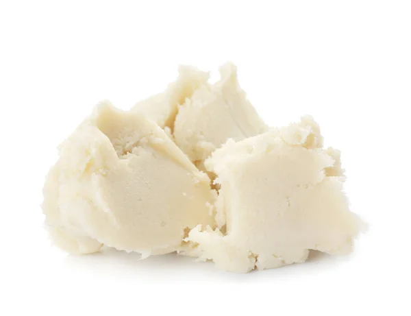 Shea butter on white background — Stock Photo, Image