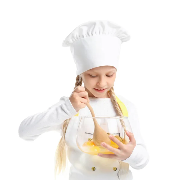 Carino piccolo chef su sfondo bianco — Foto Stock