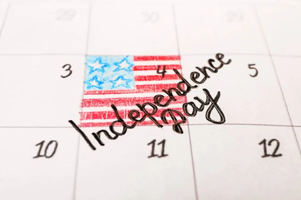 Календар з позначкою дати Дня незалежності, крупним планом — стокове фото
