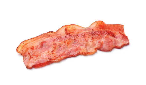 Bacon frito no fundo branco — Fotografia de Stock