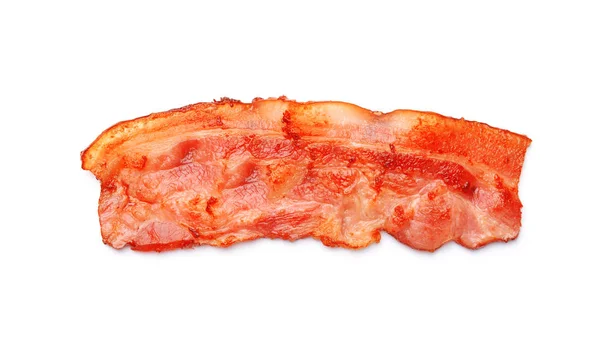 Stekt bacon på vit bakgrund — Stockfoto