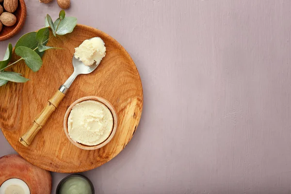 Komposition mit Sheabutter auf dem Tisch — Stockfoto