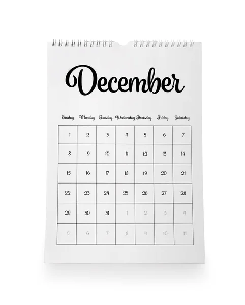 Voltear calendario sobre fondo blanco — Foto de Stock