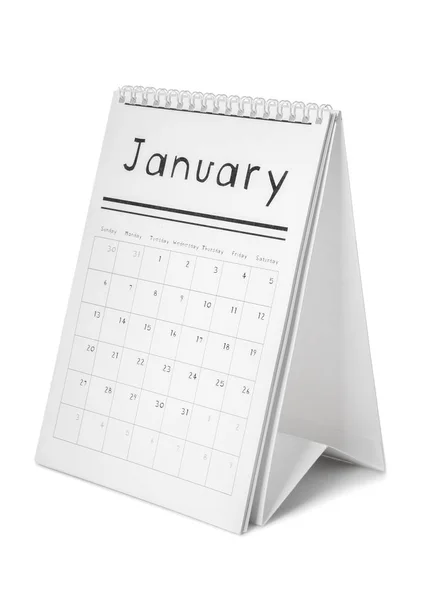 Překlopit kalendář na bílém pozadí — Stock fotografie