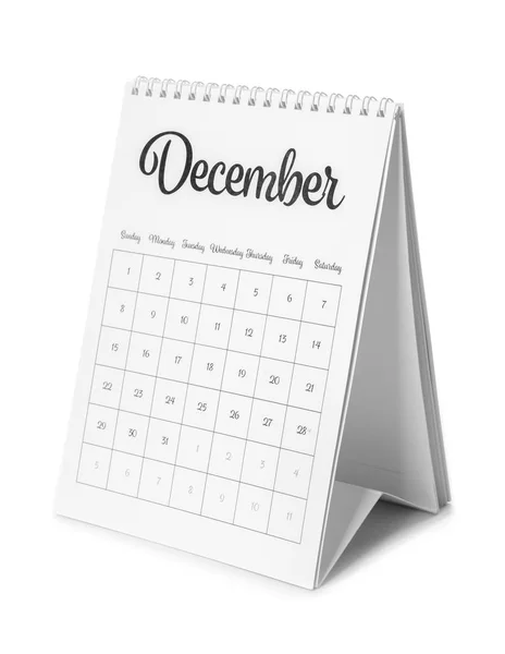 Voltear calendario sobre fondo blanco —  Fotos de Stock