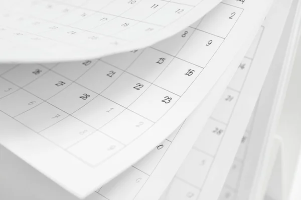 Pages of paper calendar, closeup — Stock Photo, Image