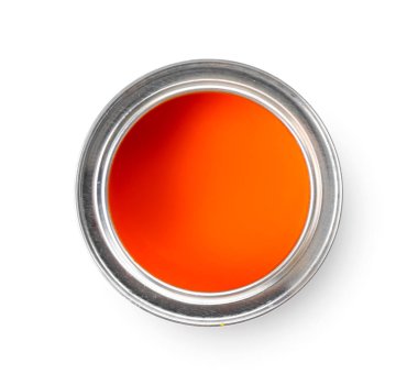 Beyaz arkaplanda boya kutusu