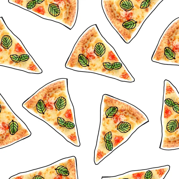 Skivor av läckra pizza på vit bakgrund — Stockfoto