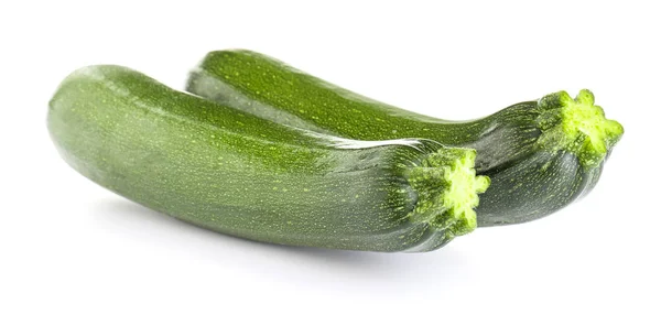 Fresh zucchini squashes on white background — Stock Photo, Image