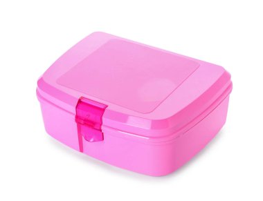Beyaz arka planda plastik beslenme çantası
