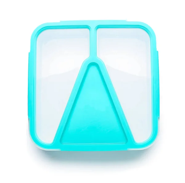 Plastic lunch box on white background — Stock Photo, Image