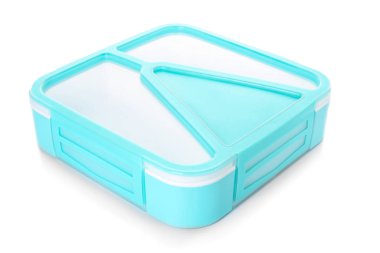 Beyaz arka planda plastik beslenme çantası